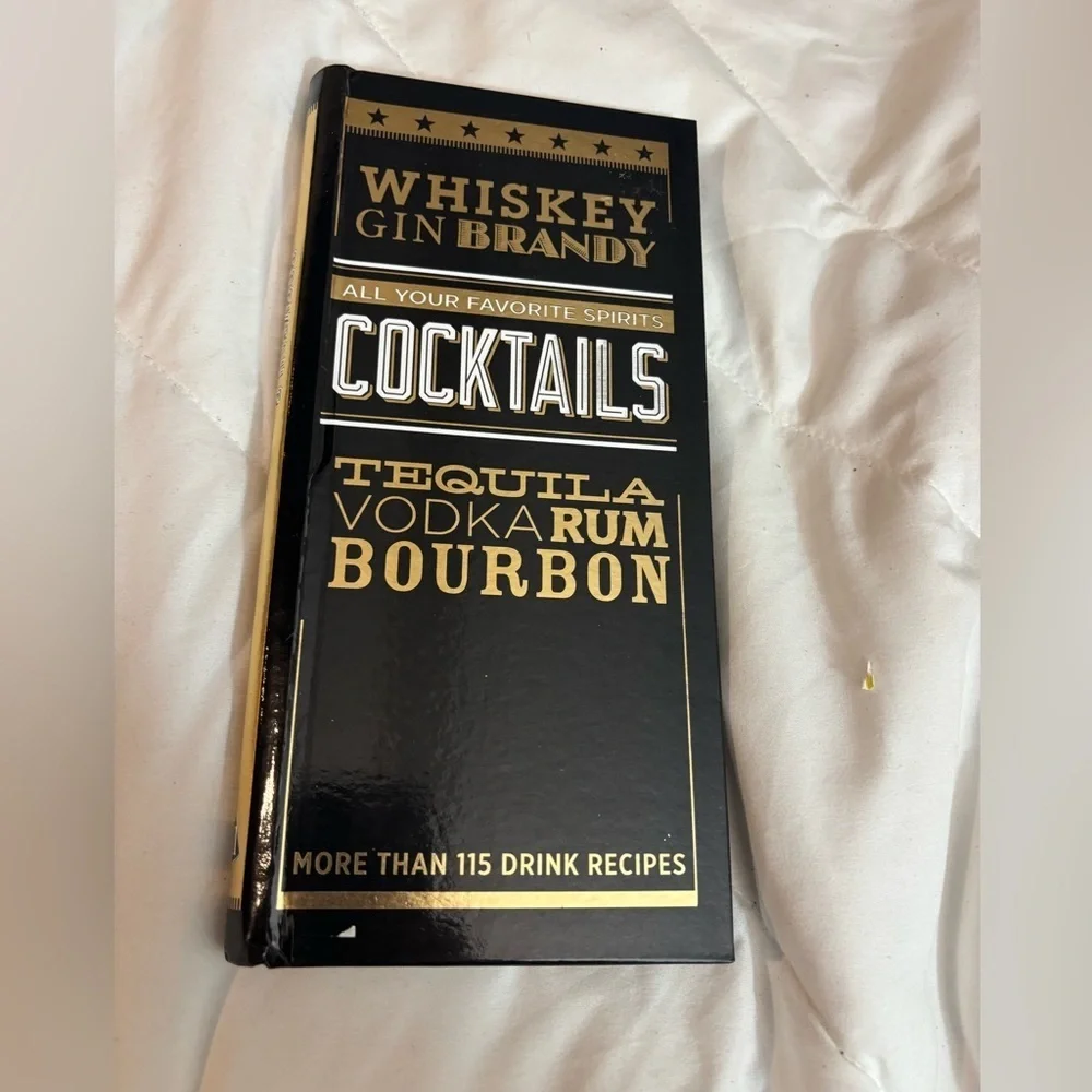 Black and Gold All your favorite Cocktail Recipe Book- whiskey Gin Brandy Rum